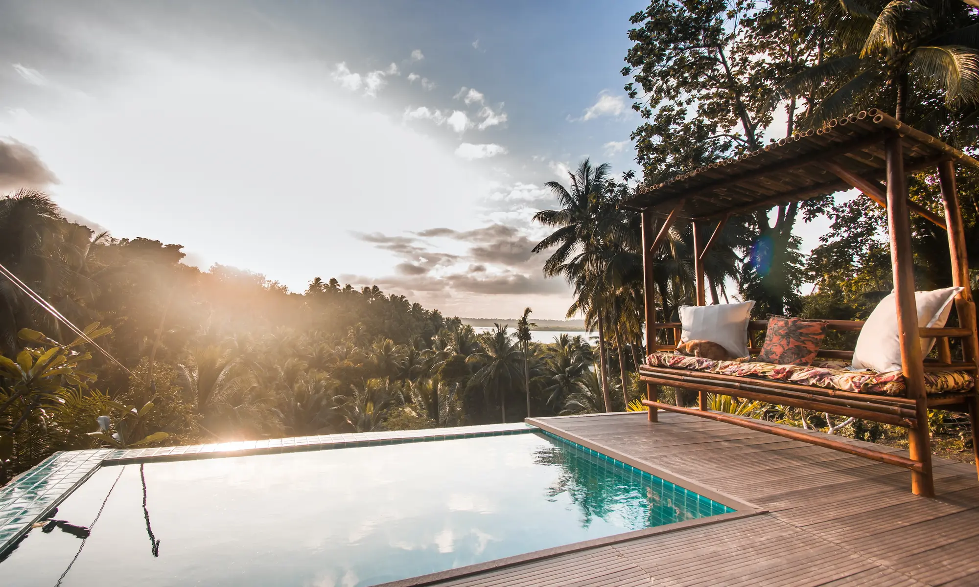 Private pool at Villa Kulintang overlooking Pilar Bay