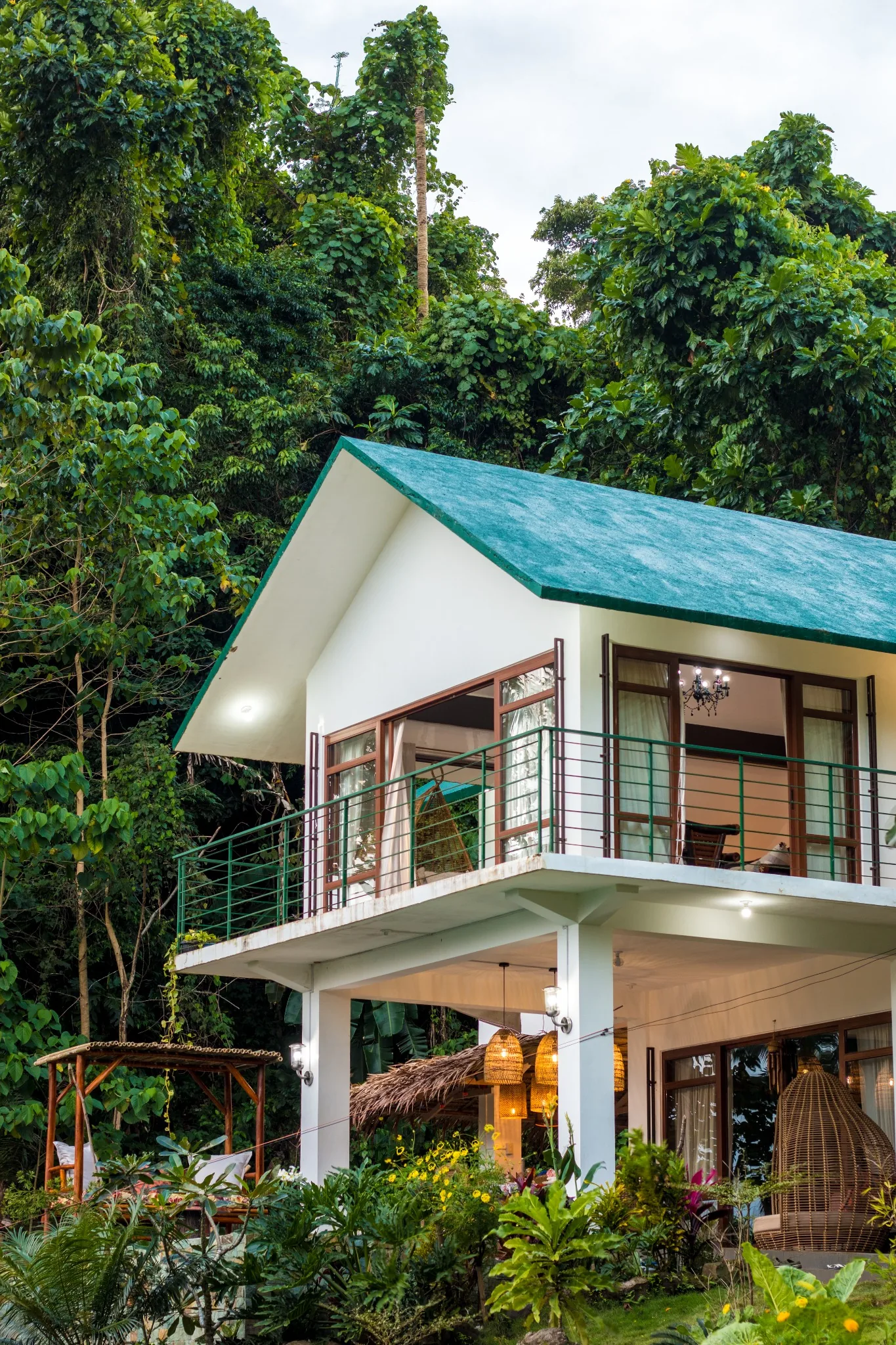 Villa Kulintang surrounded by lush tropical vegetation